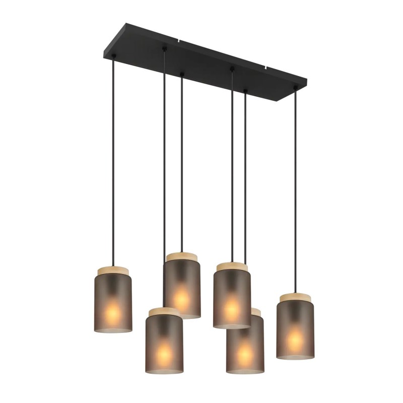 LAMPA SUFITOWA WISZĄCA APP1813-6CP Frosted Grey