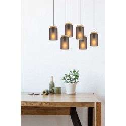 LAMPA SUFITOWA WISZĄCA APP1813-6CP Frosted Grey