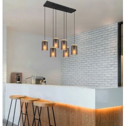 LAMPA SUFITOWA WISZĄCA APP1813-6CP Frosted Grey