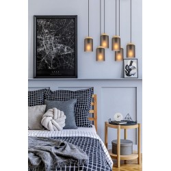 LAMPA SUFITOWA WISZĄCA APP1813-6CP Frosted Grey