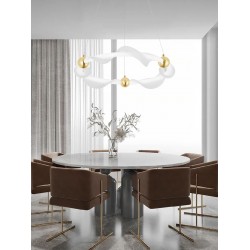 LAMPA WISZĄCA LED G010-CP BIAŁY/ZŁOTY