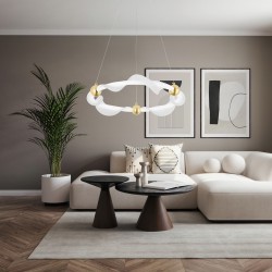 LAMPA WISZĄCA LED G010-CP BIAŁY/ZŁOTY