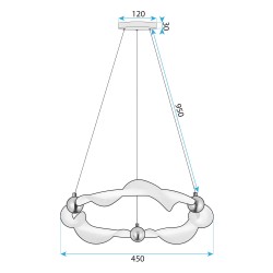 LAMPA WISZĄCA LED G010-CP BIAŁY/ZŁOTY