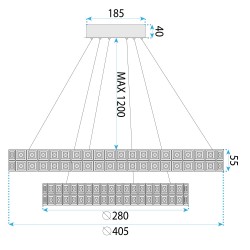 LAMPA WISZĄCA LED KRYSZTAŁOWA MS006-CP Chrom