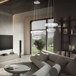 LAMPA WISZĄCA LED KRYSZTAŁOWA MS006-CP Chrom