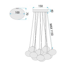 LAMPA SUFITOWA MS024-13CP Czarna