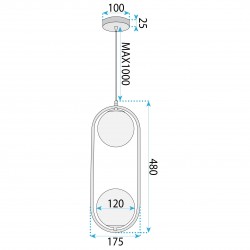 LAMPA SUFITOWA WISZĄCA G134-2CP GOLD