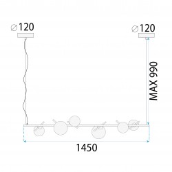LAMPA SUFITOWA WISZĄCA Gold APP1664-6CP