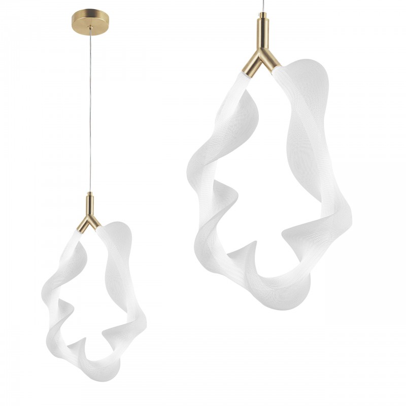 LAMPA WISZĄCA LED G013-1CP BIAŁY/ZŁOTY