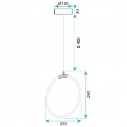 LAMPA WISZĄCA LED G020-CP ZŁOTA
