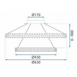 LAMPA WISZĄCA LED G044-2CP CHROM