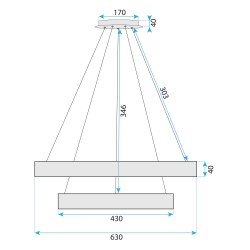 LAMPA WISZĄCA LED G045-2CP GOLD