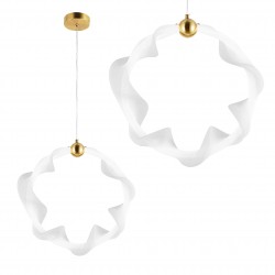 LAMPA WISZĄCA LED G014-1CP BIAŁY/ZŁOTY