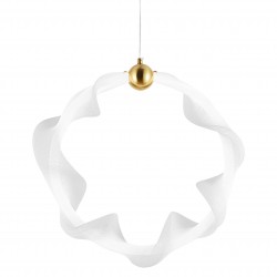 LAMPA WISZĄCA LED G014-1CP BIAŁY/ZŁOTY