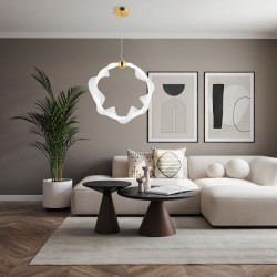 LAMPA WISZĄCA LED G014-1CP BIAŁY/ZŁOTY