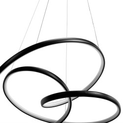 LAMPA SUFITOWA WISZĄCA LED  G006-CP Czarna + PILOT