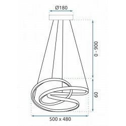 LAMPA SUFITOWA WISZĄCA LED  G006-CP Czarna + PILOT