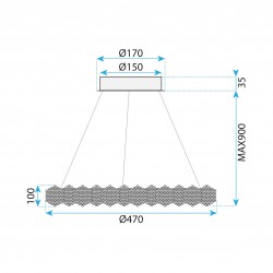 LAMPA WISZĄCA LED MS016-CP Chrom 47cm