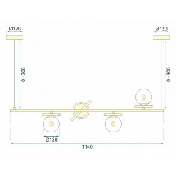 LAMPA SUFITOWA WISZĄCA Gold APP1665-4CP