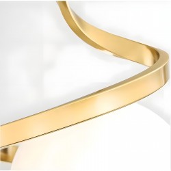 LAMPA WISZĄCA SZKLANA KULA SPIRALA APP1733-1CP ZŁOTA