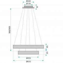 LAMPA WISZĄCA LED G043-2CP ZŁOTA