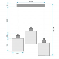 LAMPA SUFITOWA WISZĄCA APP1820-3CPR NATURE BLACK