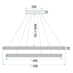 LAMPA WISZĄCA LED MS012-CP Różowe Złoto