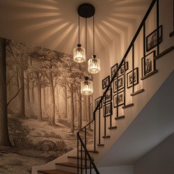 LAMPA SUFITOWA WISZĄCA EBT025-3CP CZARNA