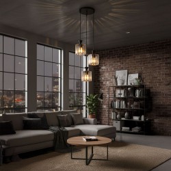 LAMPA SUFITOWA WISZĄCA EBT025-3CP CZARNA