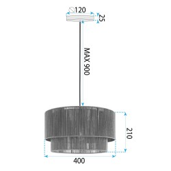 LAMPA SUFITOWA APP1836-1CP