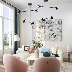 Lampa wisząca 4-ramienna APP1708-4CP CZARNA + ZŁOTO