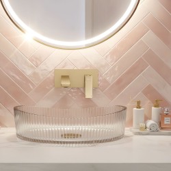 Bateria Umywalkowa Podtynkowa REA Joe Złota Szczotkowana