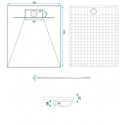 Brodzik prysznicowy Bazalt CARRARA WHITE 80x100