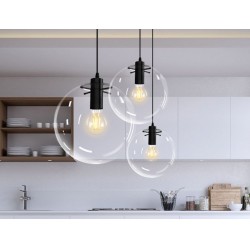 Lampa sufitowa wisząca szklana Lassi 30 cm APP308-1CP Czarna