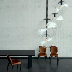 Lampa sufitowa wisząca szklana Lassi 30 cm APP308-1CP Czarna