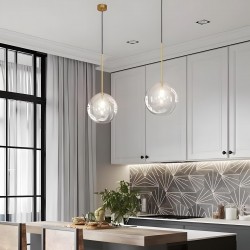 Lampa Sufitowa Wisząca Szklana Kula ZŁOTA 15cm APP1680-1CP