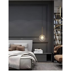 Lampa Sufitowa Wisząca Szklana Kula ZŁOTA 15cm APP1680-1CP