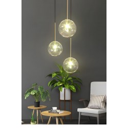 Lampa Sufitowa Wisząca Szklana Kula ZŁOTA 15cm APP1680-1CP