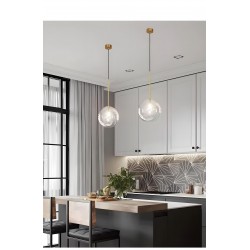Lampa Sufitowa Wisząca Szklana Kula ZŁOTA 20cm APP1683-1CP