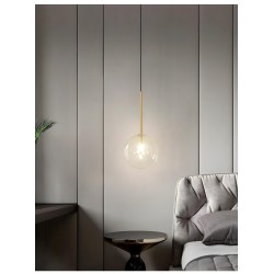 Lampa Sufitowa Wisząca Szklana Kula ZŁOTA 20cm APP1683-1CP