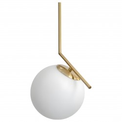 Lampa Sufitowa Wisząca Szklana Kula  G106-1W Złota Biała