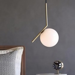 Lampa Sufitowa Wisząca Szklana Kula  G106-1W Złota Biała