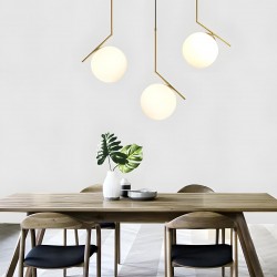 Lampa Sufitowa Wisząca Szklana Kula  G106-1W Złota Biała