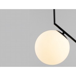 Lampa Sufitowa Wisząca Szklana Kula  G107-1W Czarna Biała