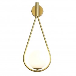 Kinkiet Ścienny Kula Szklana G094-1W Złoty Biały