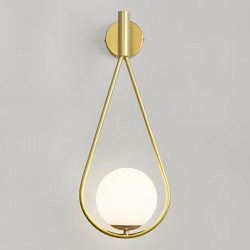 Kinkiet Ścienny Kula Szklana G094-1W Złoty Biały