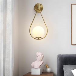 Kinkiet Ścienny Kula Szklana G094-1W Złoty Biały