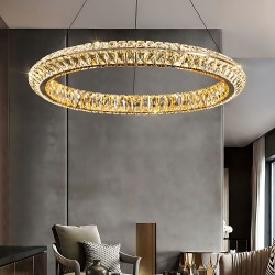 LAMPA SUFITOWA WISZĄCA LED APP1769-CP Złota 80cm