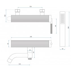 Bateria wannowa REA Argon Nikiel Szczotkowany