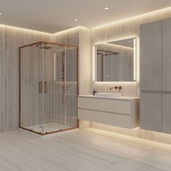 Kabina prysznicowa Rea City 80x100 Miedź Szczotkowana